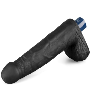Lovetoy Real Softee crni – kompaktan realistični vibrator sa testisima  22,6cm  LV330221-2